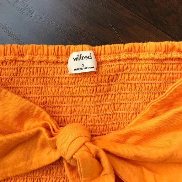 🦋3/$50 Aritzia Wilfred front tie crop tube top in mustard - Picture 3 of 8